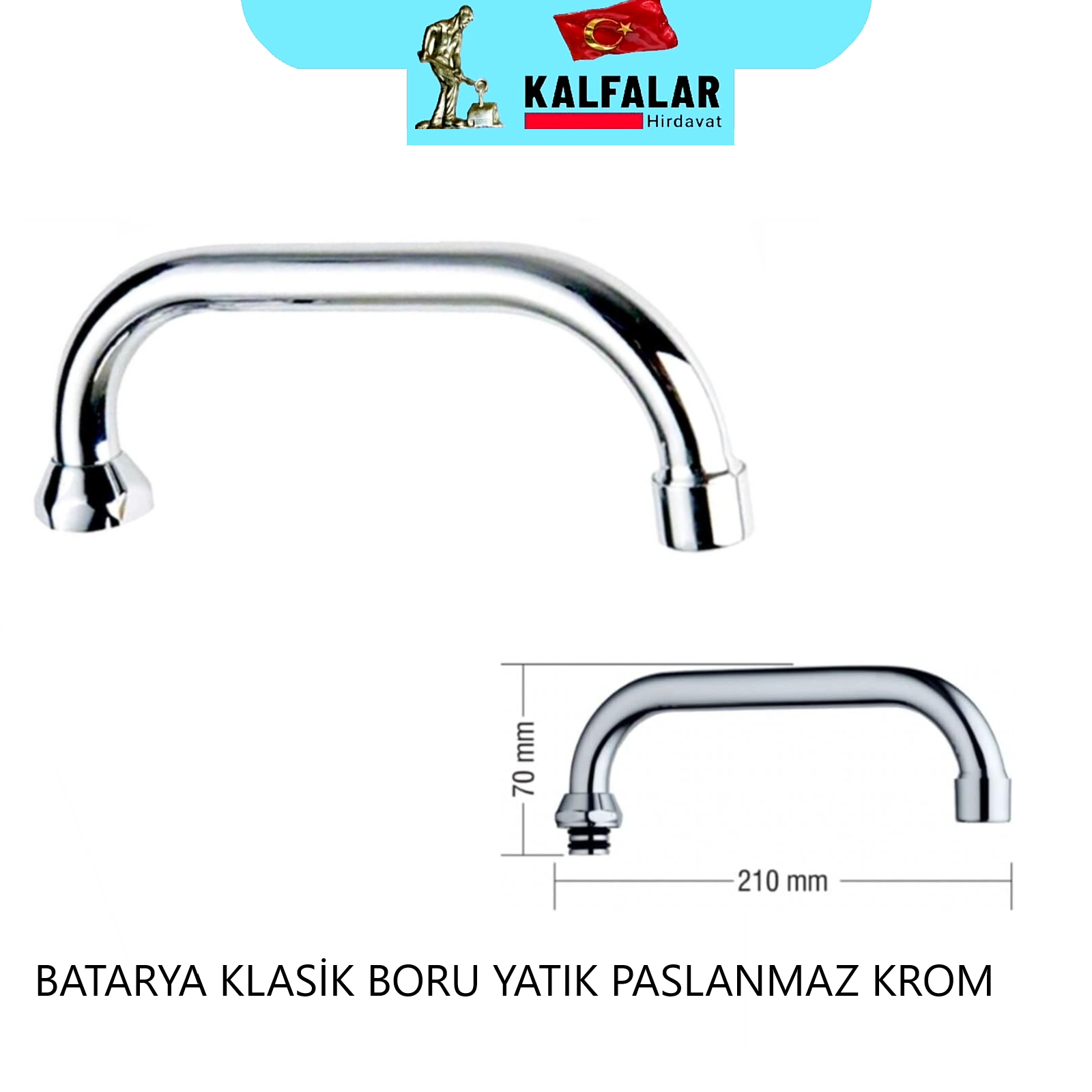 BATARYA BORU KLASİK YATIK PASLANMAZ KROM