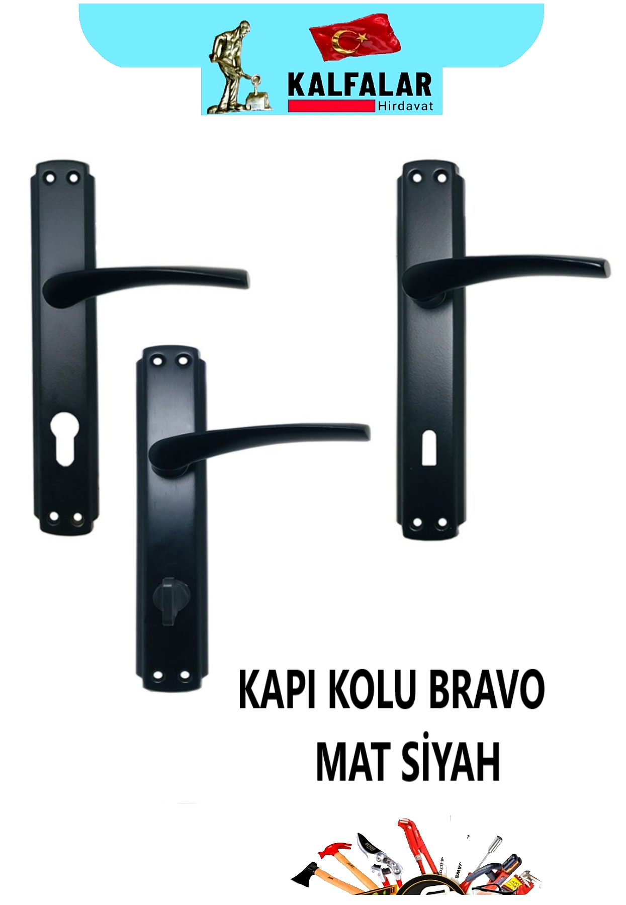 KAPI KOLU BRAVO MAT SİYAH WC SAÇ 