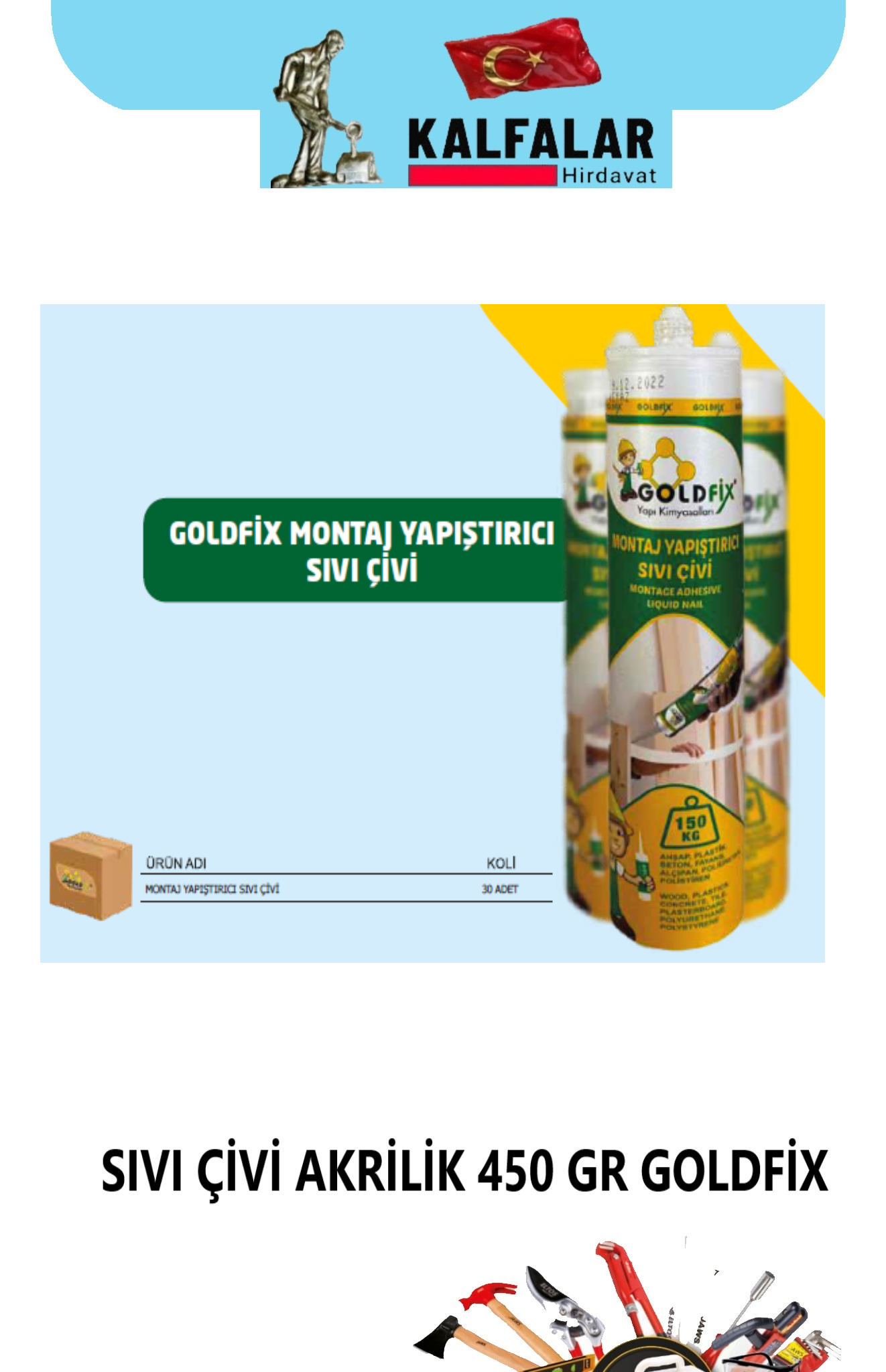 GOLDFİX SIVI ÇİVİ AKRİLİK 450 GR 
