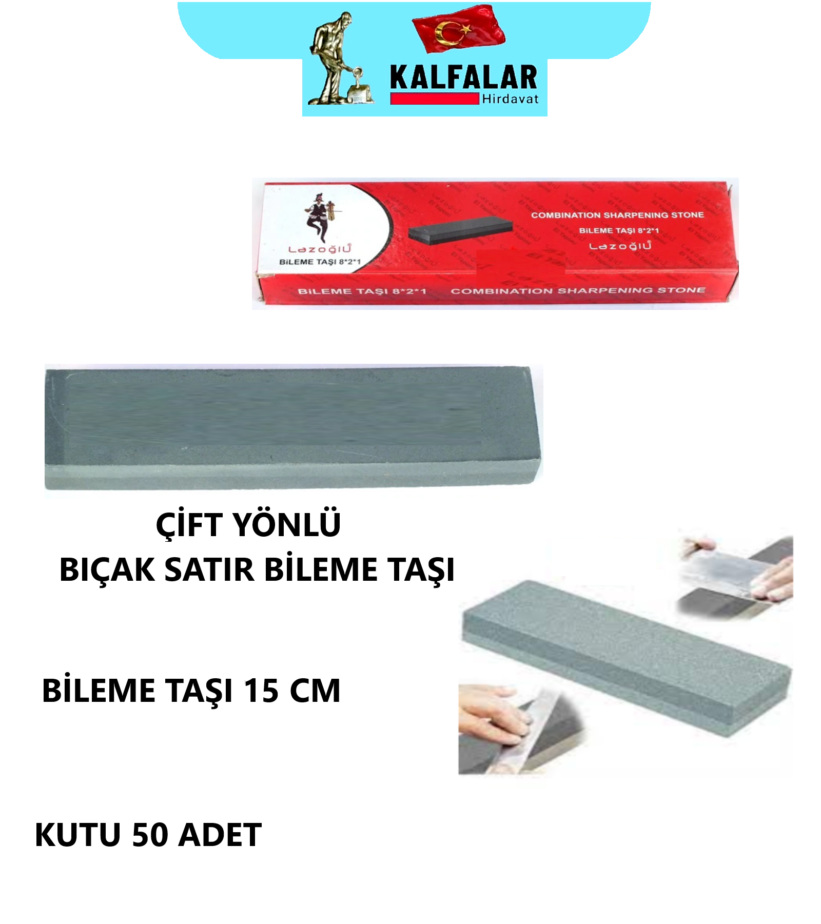 BİLEME TAŞI 15 CM BIÇAK SATIR ÇİFT YÖNLÜ BİLEME