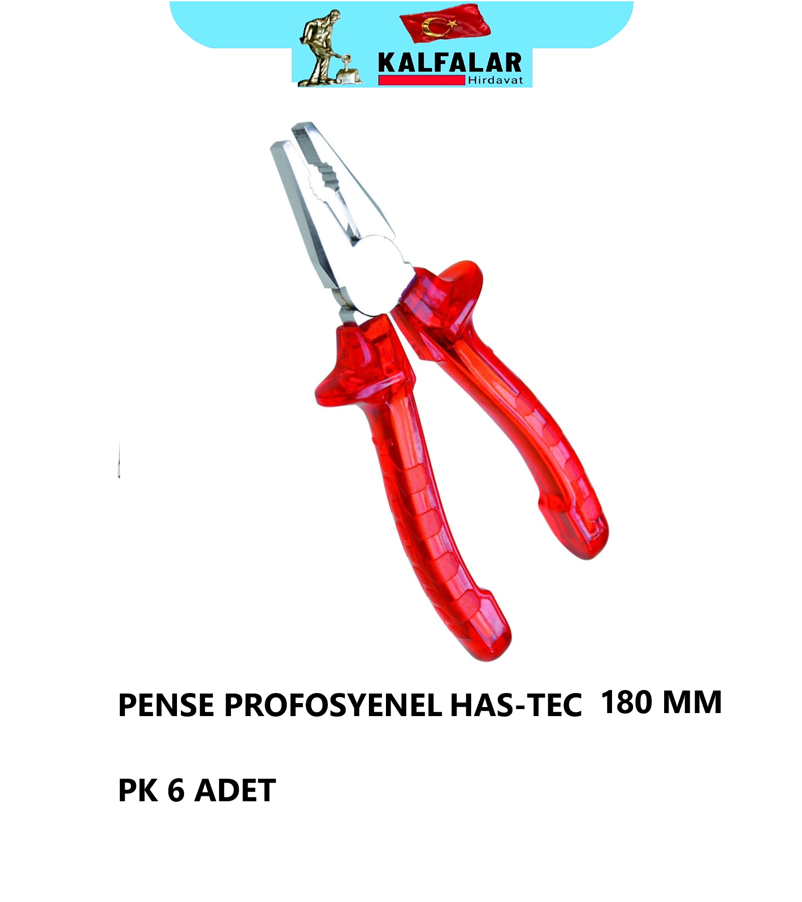 PENSE NO.7 180 MM  HAS-TEC KIRMIZI ŞEFFAF SAP PROF