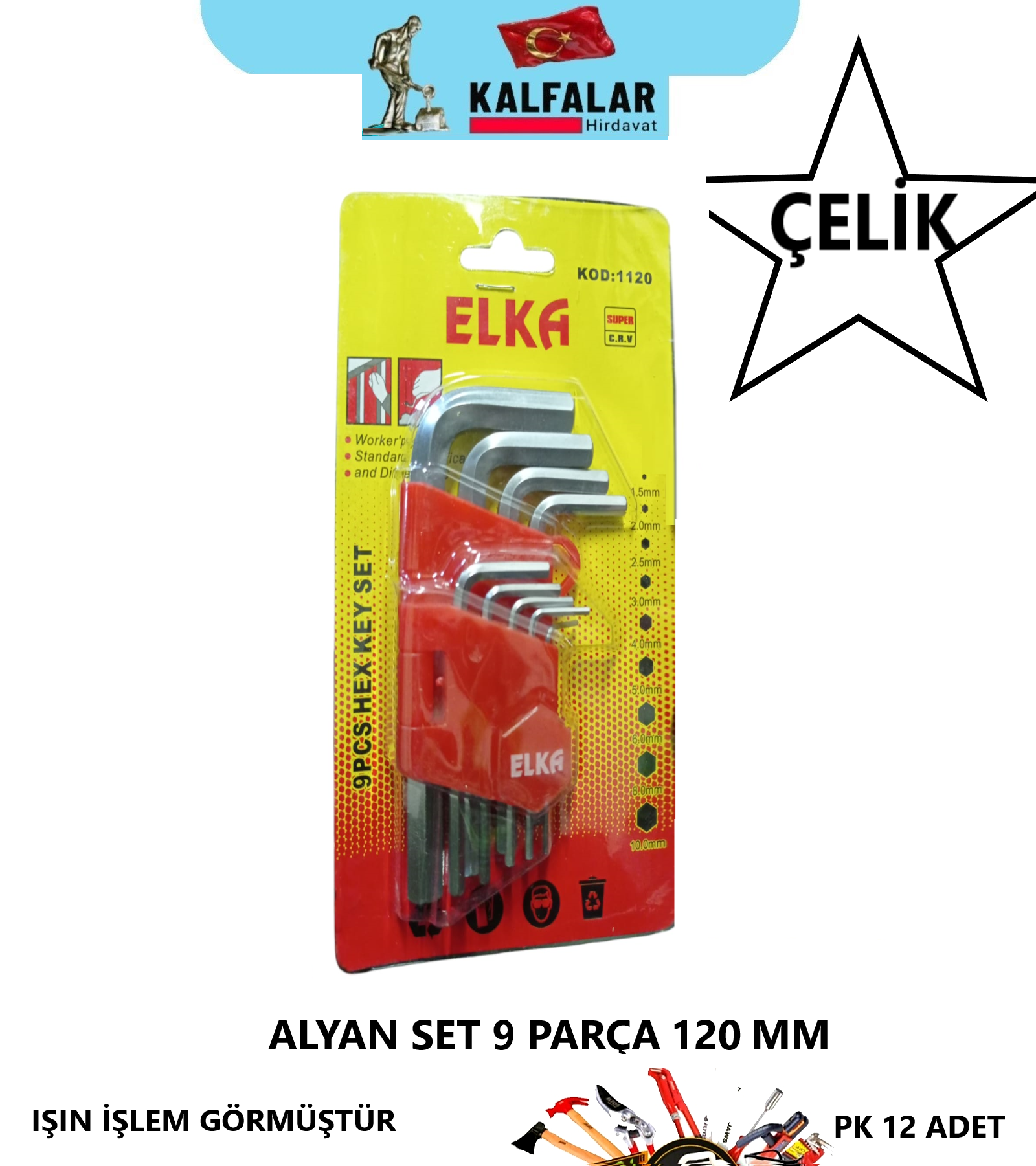ALYAN SET 120 MM 9 PCS ELKA ÇELİK PROF