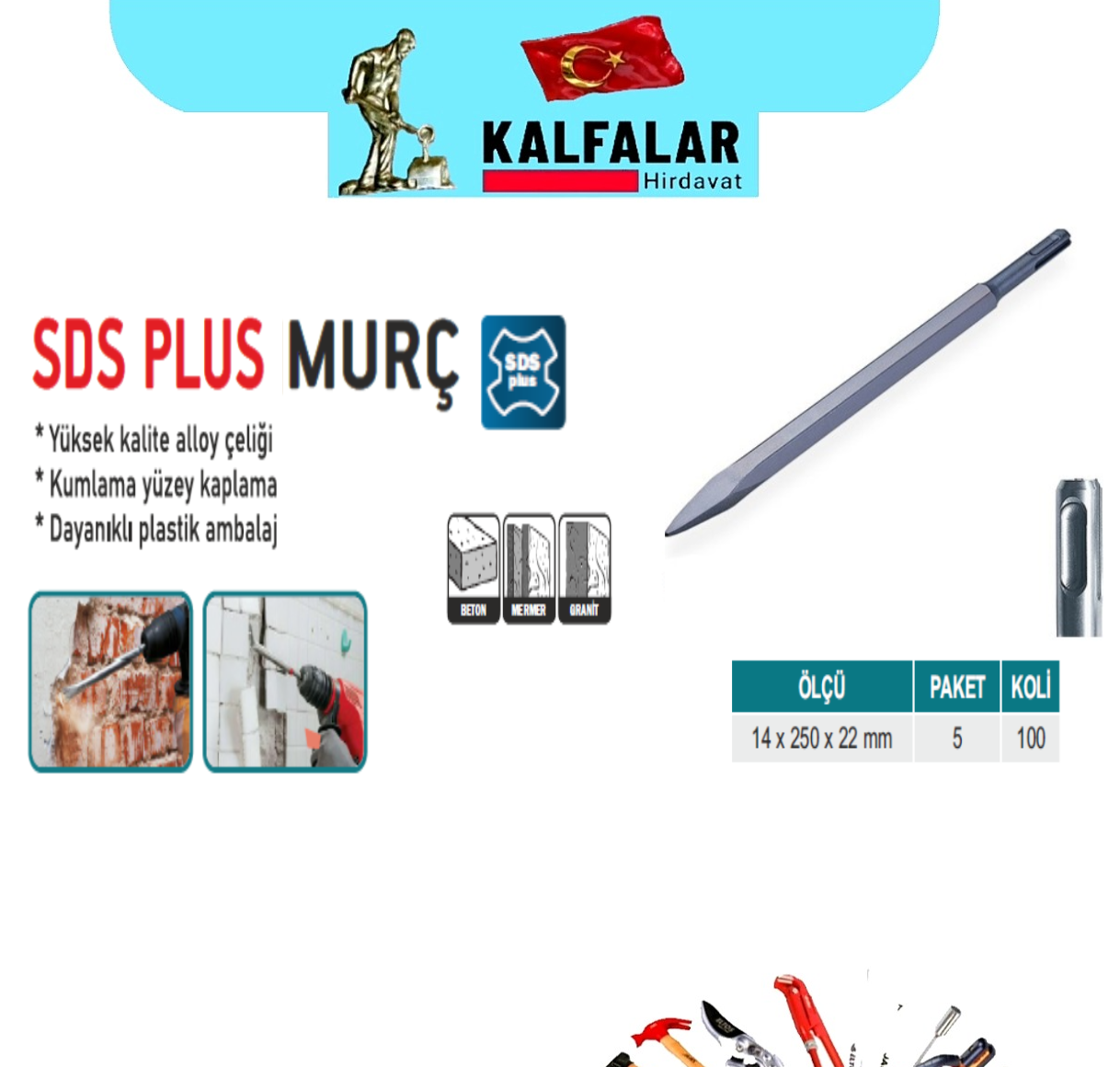 SDS PLUS MURÇ 14X250X22 MM