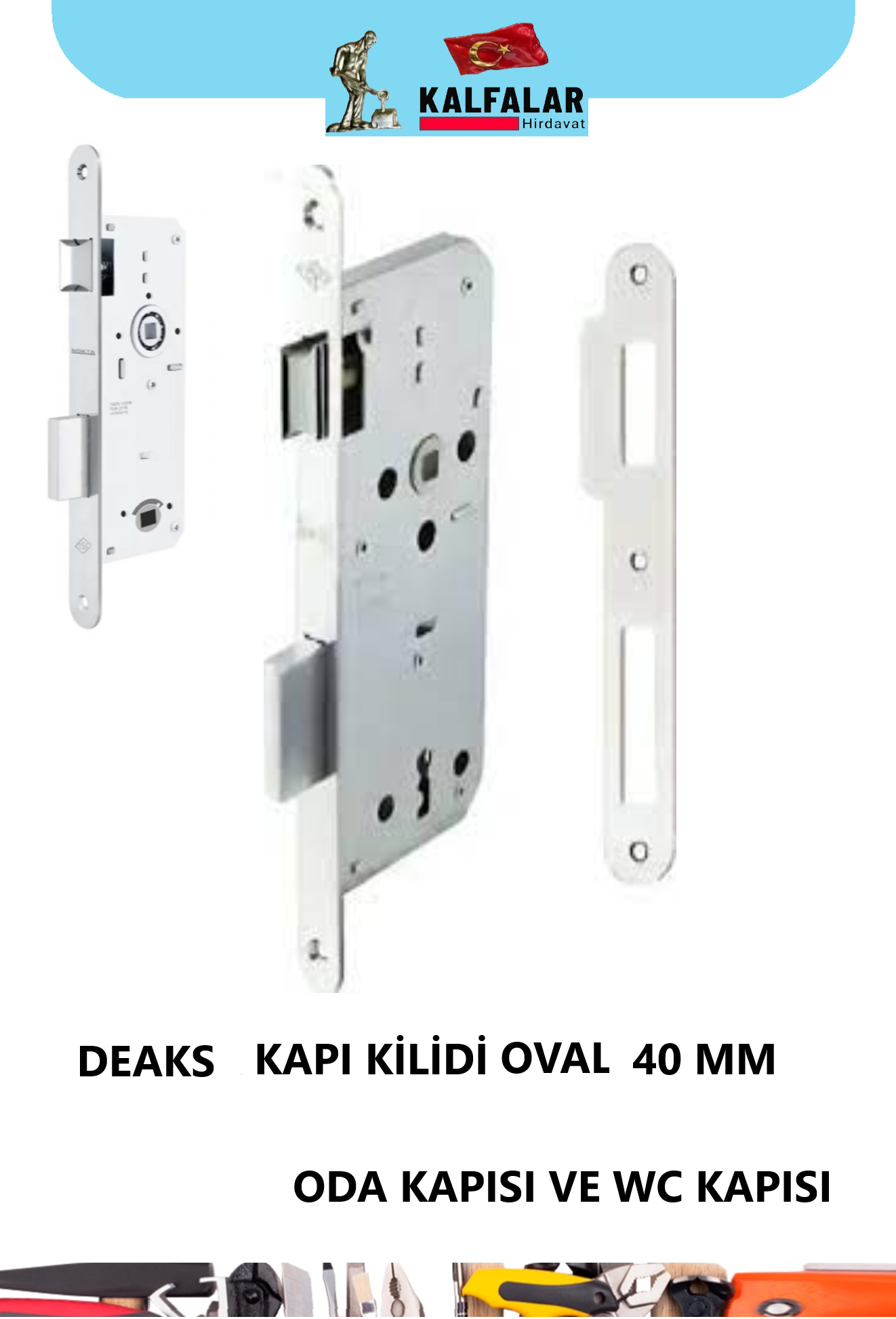 KAPI KİLİDİ DEAKS OVAL WC NİKEL 40 MM ANAHTARLI 