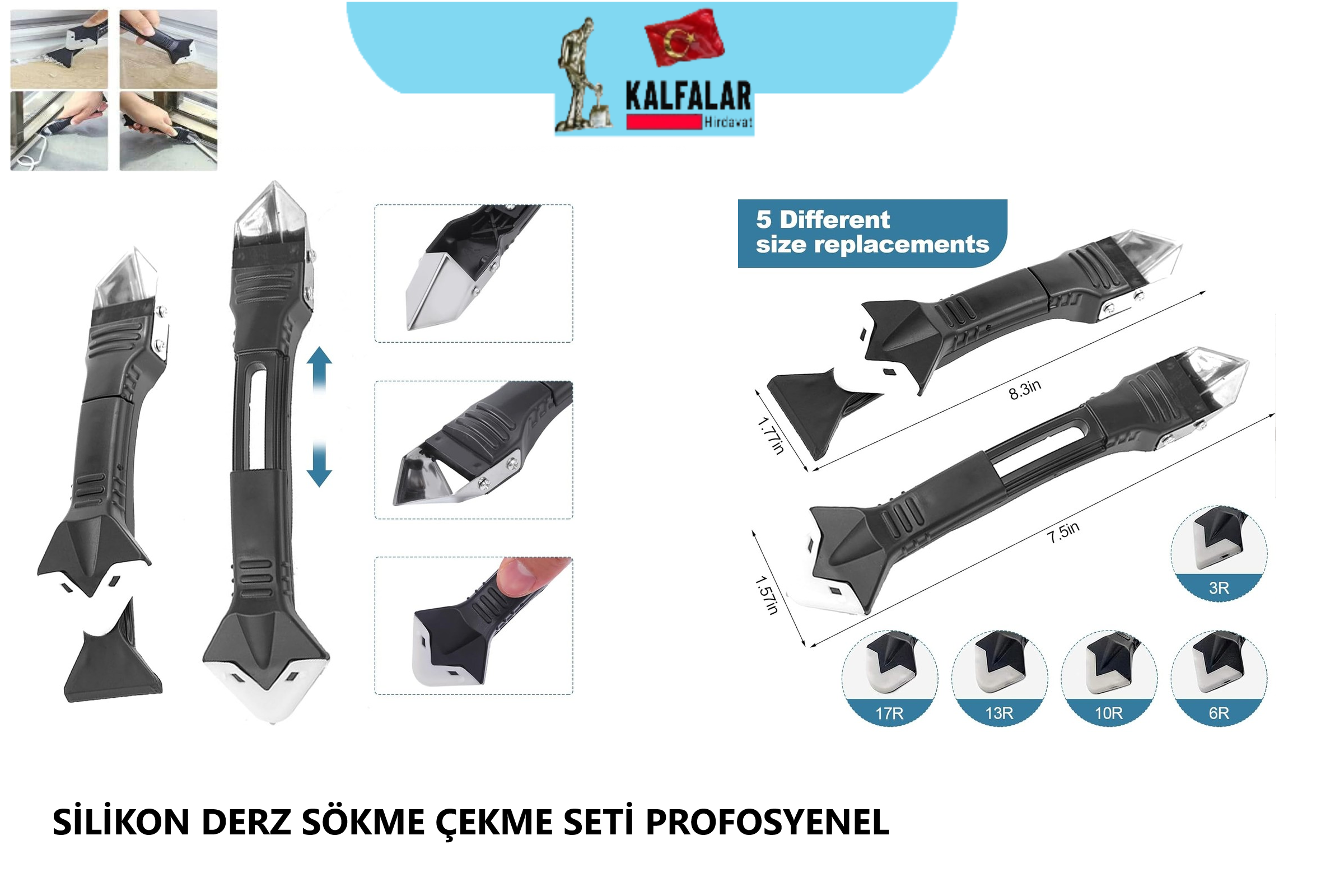 SİLİKON DERZ SÖKME -ÇEKME APARATI SETİ PROF ÜRÜN