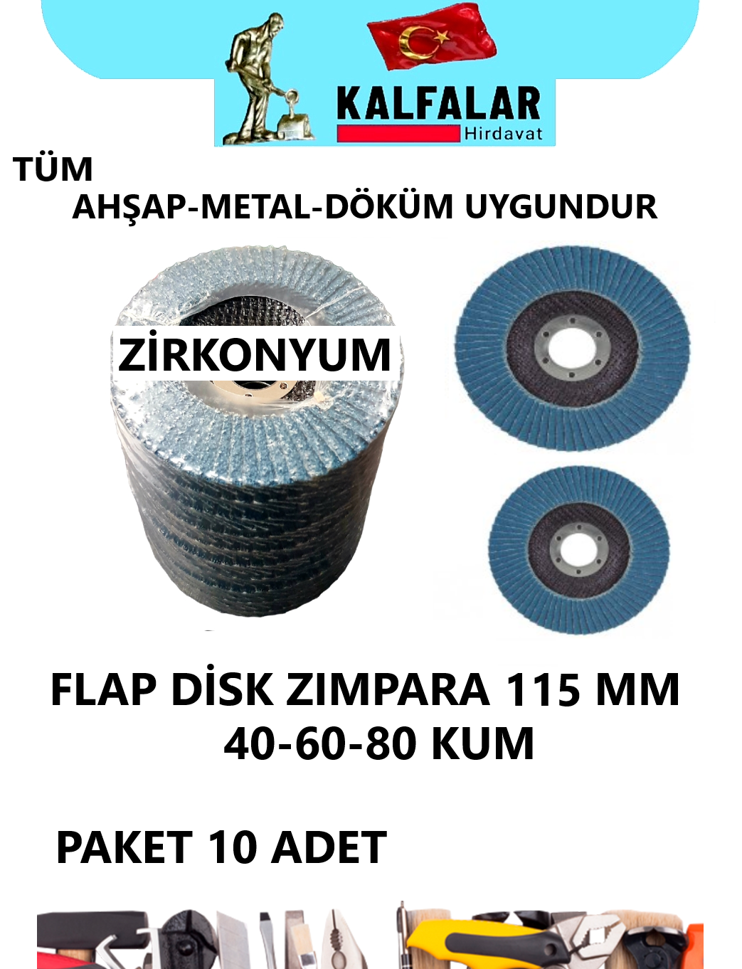 ZIMPARA FLAP 115 MM ZİRKONYUM 40-60-80 KUM