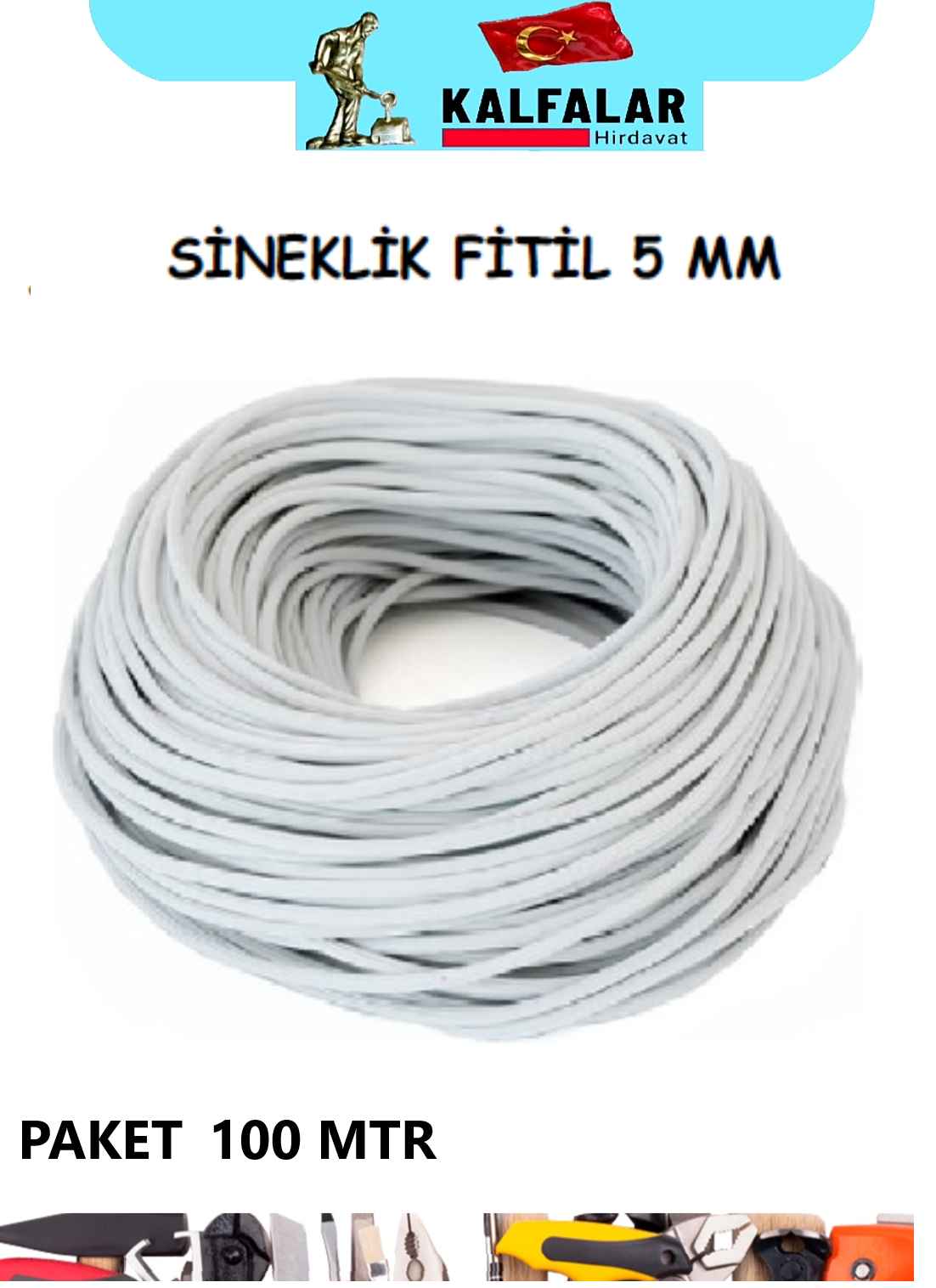 PVC SİNEKLİK FİTİLİ 5 MM BEYAZ